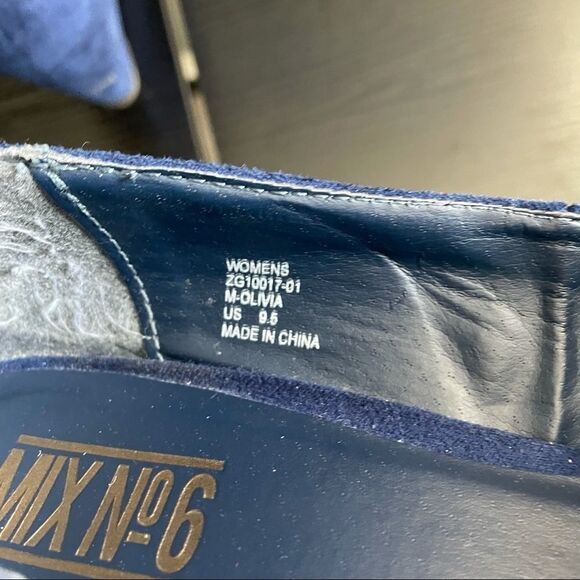 Mix No. 6 Olivia Blue Ruffle Toe Wedge Shoe, 9.5 - Picture 12 of 12